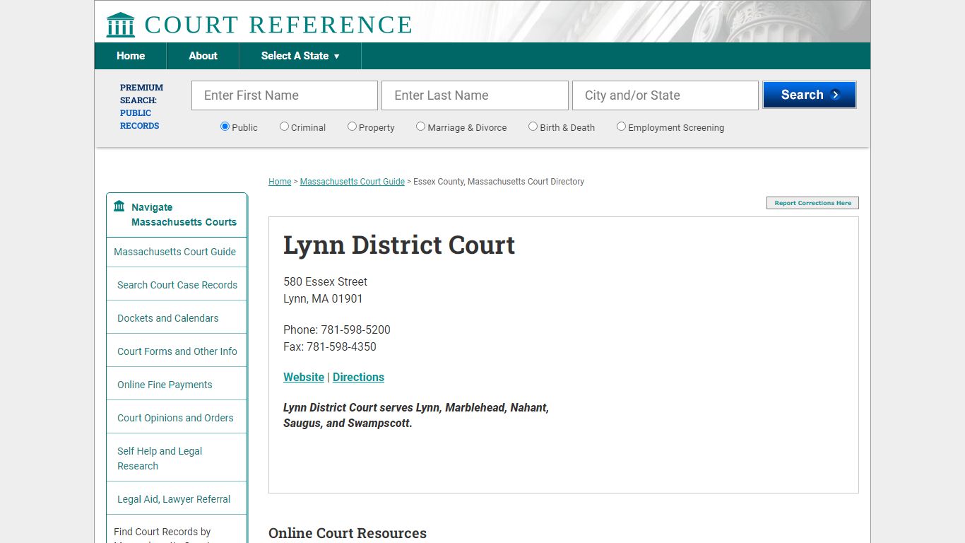 Lynn District Court - Courtreference.com